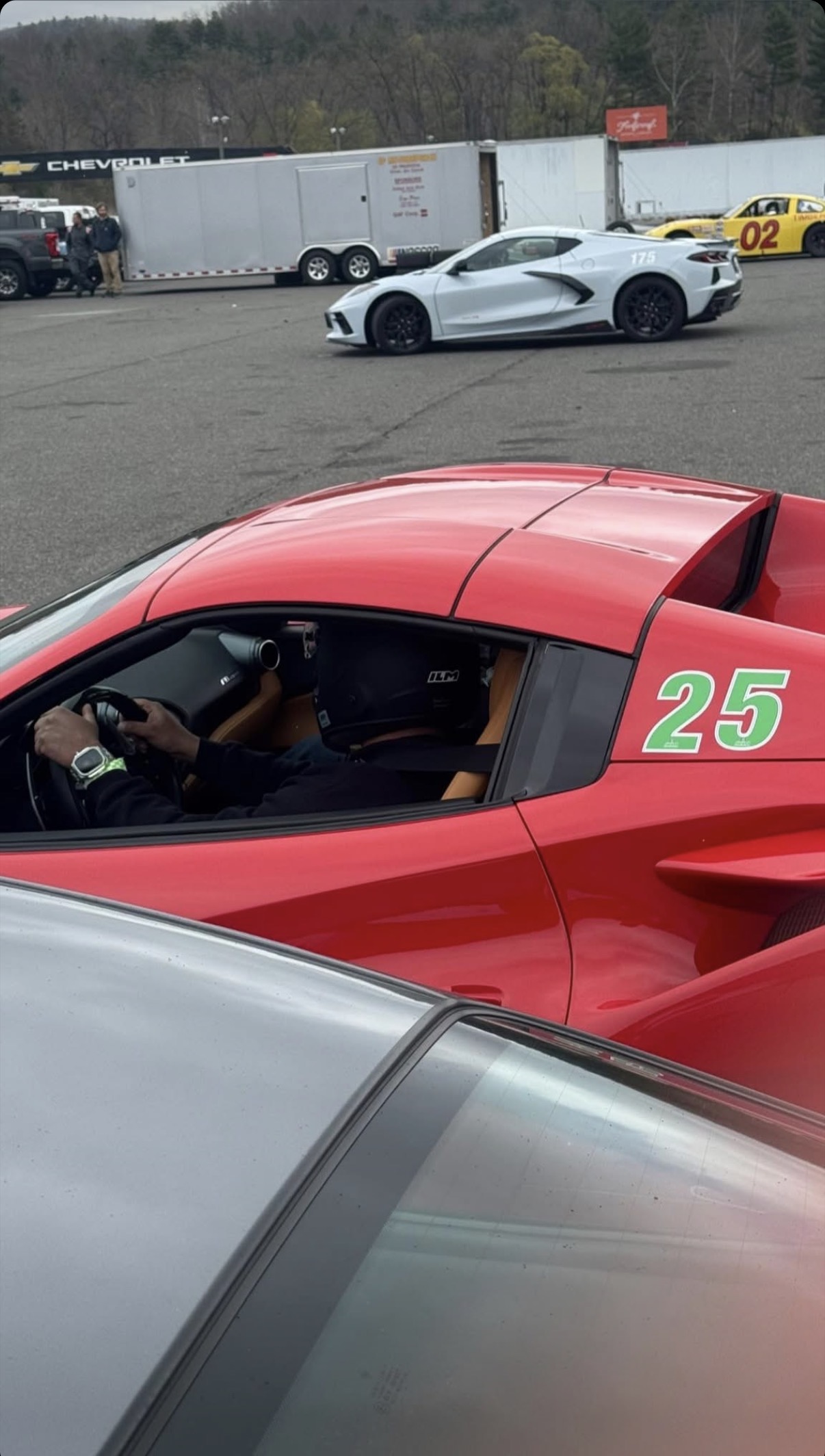 Race paddock supercar scene